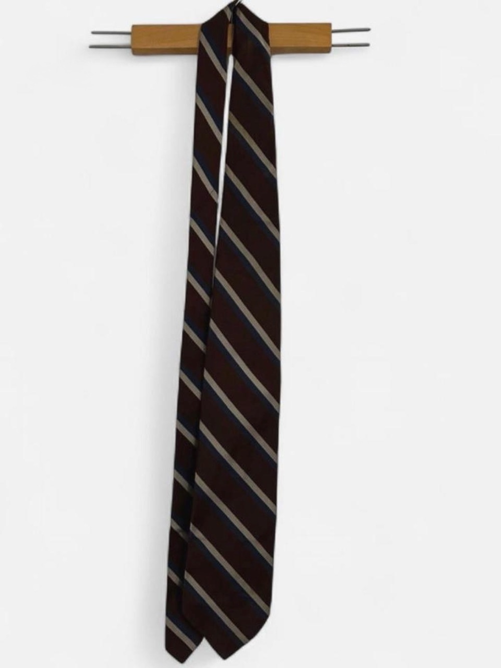 100% Real Silk Classic Men's Brown Striped Tie